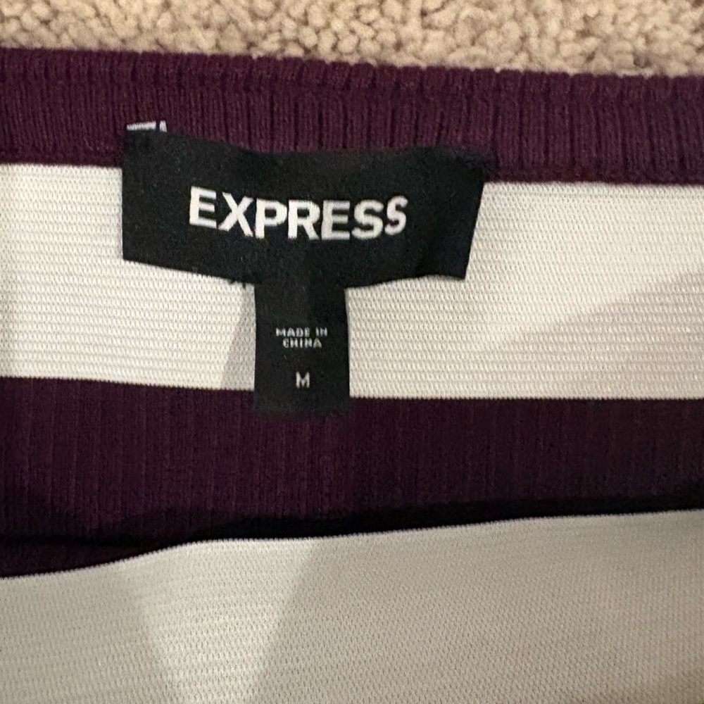 Express High Waisted Ribbed Body Contour Ruffle Sweater Skirt - Picture 6 of 9
